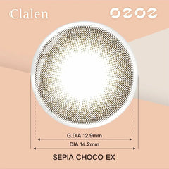 Clalen O2O2 Color 1-Day Toric Sepia Choco EX (30 Pack)